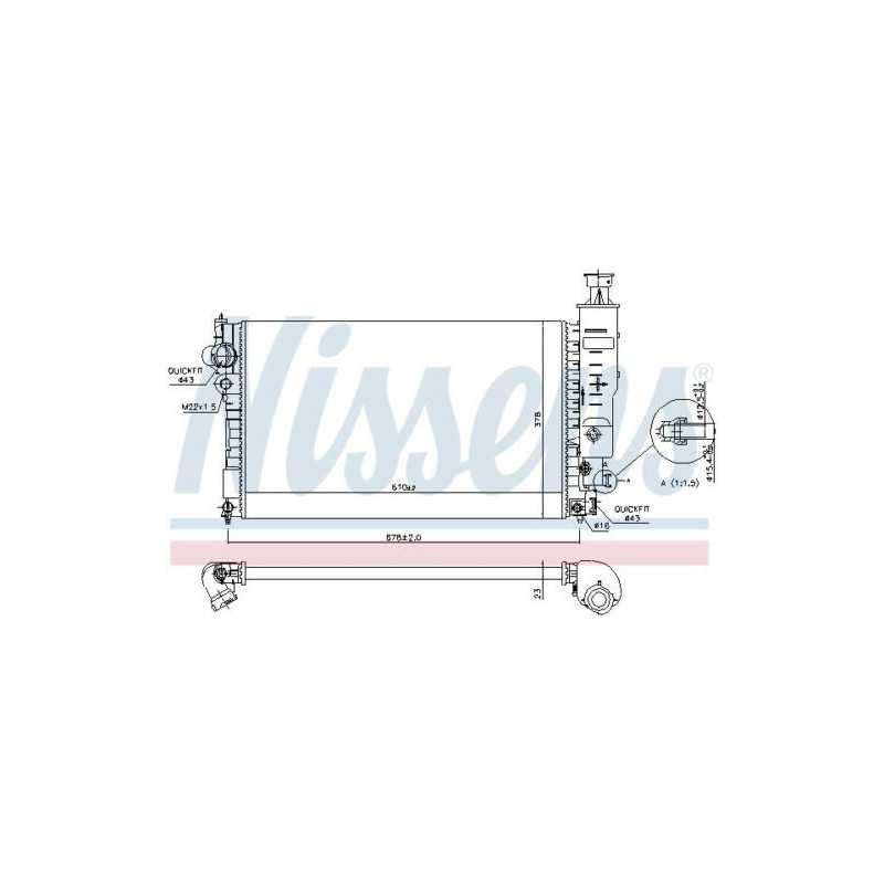 Radiateur moteur, radiateur d'eau NISSENS pour Peugeot 405 R10202