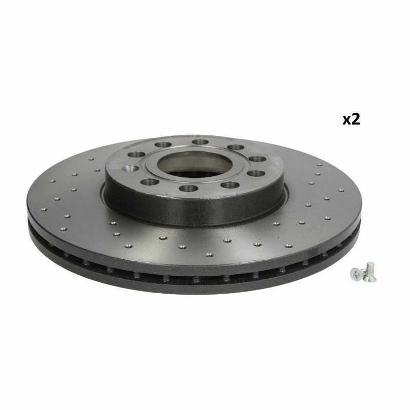 Jeu de 2 disques de frein avant BREMBO pour Audi Seat Skoda Vw 09.9145.1X