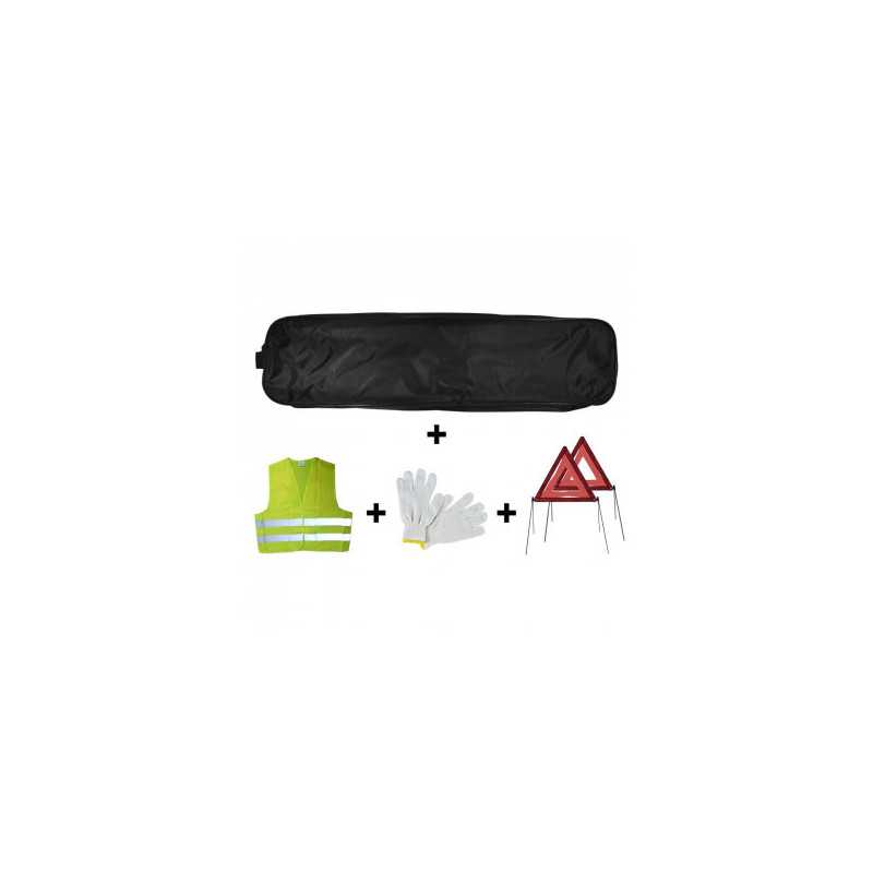 KIT DE SÉCURITÉ 2 TRIANGLES POCHETTE AVEC LISERÉ Noir 53183 KIT DE SÉCURITÉ 2 TRIANGLES POCHETTE AVEC LISERÉ Noir 53183