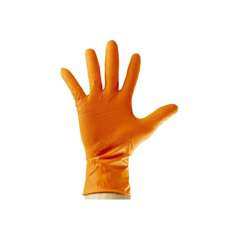 100 GANTS ORANGES EN NITRILE, ÉPAISSEUR DE 7,0 MIL, TAILLE : L 53552