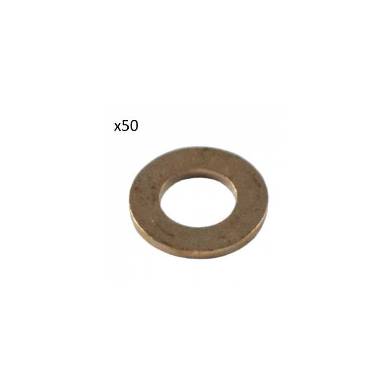 50 RONDELLES DE CUIVRE POUR INJECTEURS (15,0 x 7,5 x 1,0MM)
