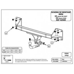 Attelage Atnor BMW X5 (nveau mod.) X6 depuis origine 4290R
