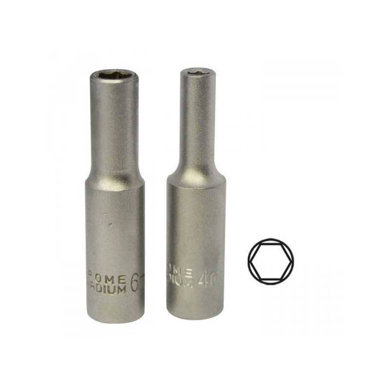1/4 Pouce 50MM Long Hex Douille du 8MM, Chrome 13347 1/4 Pouce 50MM Long Hex Douille du 8MM, Chrome 13347