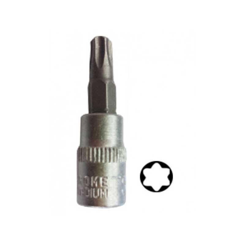 Tete pour Manche Tournevis 1/4 pouce T10, Chrome