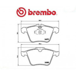 Jeu de 4 plaquettes de frein avant BREMBO pour Jaguar S-Type XF XJ XK P 36 027