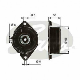 Galet tendeur de courroie d'accessoire GATES pour Bmw Série 3 5 7 X5 T39013