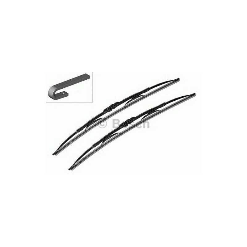 Jeu 2 Balais d'essuie-glace avant BOSCH pour Chevrolet Citroen Lancia Mercedes Nissan Opel Peugeot Renault Saab Vw Volvo 3 39...