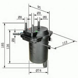 Filtre à carburant BOSCH pour Nissan Almera Cube Juke Kubistar Micra Note NV400 Tiida Renault Clio Kangoo Thalia Suzuki Jimny...