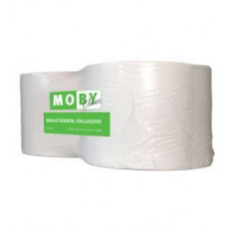 2 Rouleaux de papier Cellullose 1 couche 950 m x 24 cm Blanc CELLUA1