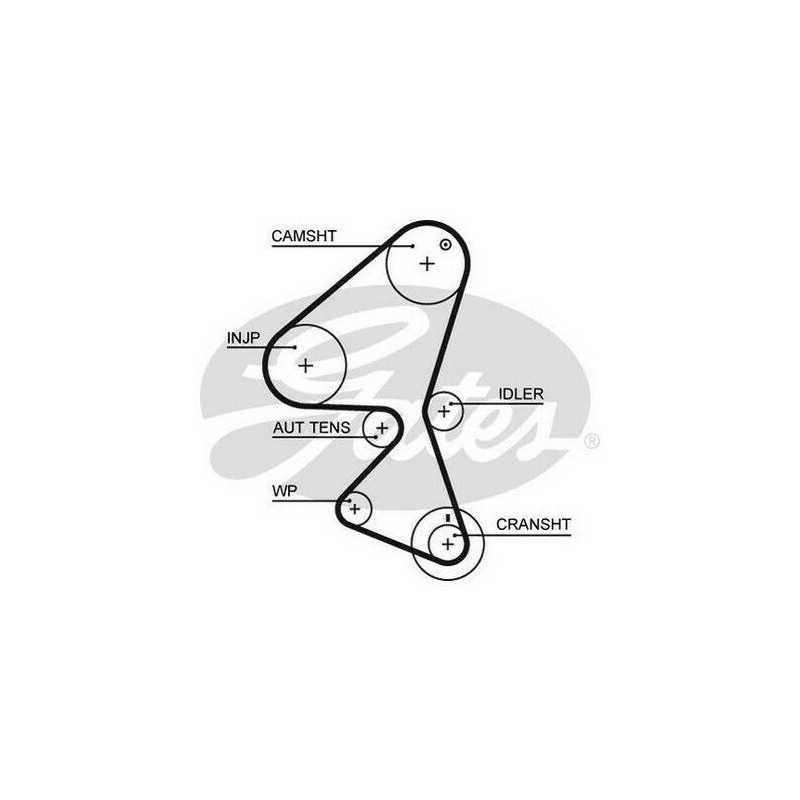 Courroie de distribution GATES pour Citroen C1 C2 C3 Xsara Ford Fiesta Mazda Peugeot 107 206 307 1007 Toyota Aygo G5587XS