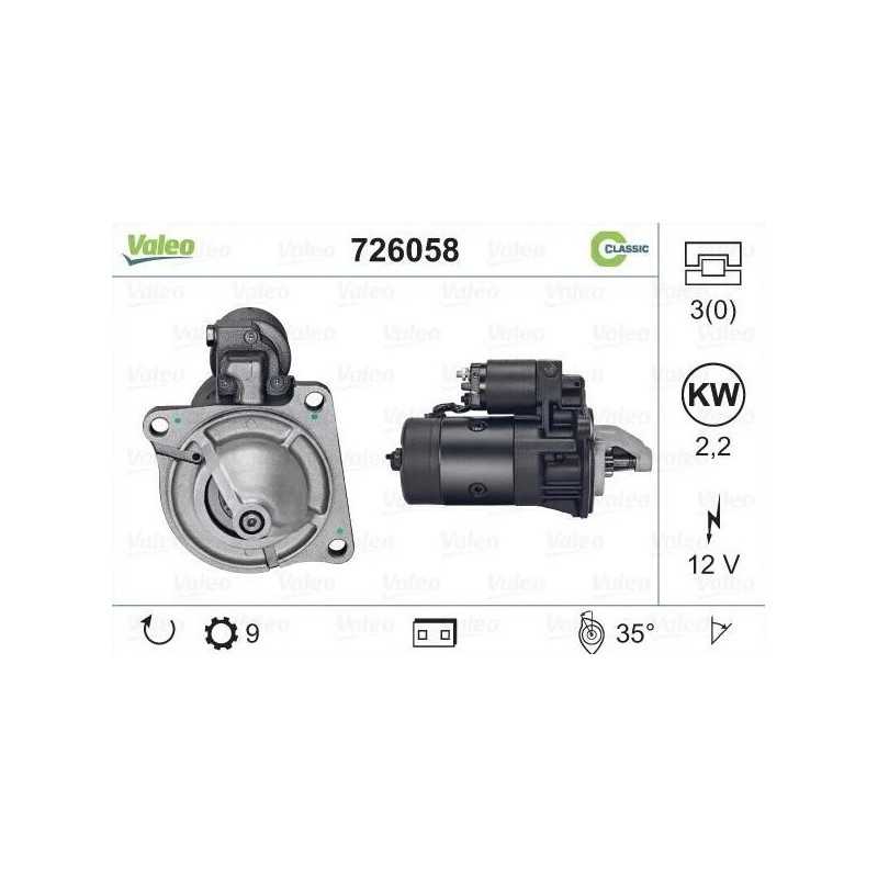 Démarreur VALEO pour Renault Master 1 Messenger Trafic 1 Opel Arena CONSIGNE 726058