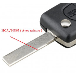 Telecommande 2 boutons type 523 avec clef vierge (HCA ) Pour Peugeot Citroen 2B-PSA-HCA-523