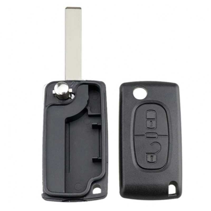 copy of Telecommande 2 boutons type 536 avec clef vierge Pour Peugeot Citroen
