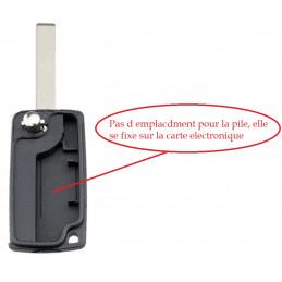 Telecommande 2 boutons type 523 avec clef vierge (HCA ) Pour Peugeot Citroen 2B-PSA-HCA-523