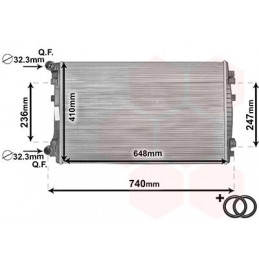 Radiateur moteur pour Audi A3 Q2 Q3 Seat Ateca Leon Skoda Octavia Superb Yeti Vw Golf Passat Touran 1.6 tdi R14389