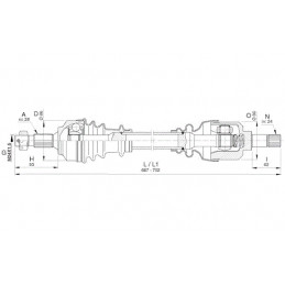 Cardan avant gauche pour Citroen C5