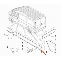 Baguette de protection latérale droite pour Citroen Jumper Fiat Ducato Peugeot Boxer
