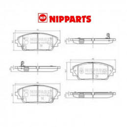 Jeu de 4 plaquettes de frein avant NIPPARTS pour Mazda 3 CX-3 N3603076