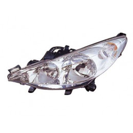 ﻿Projecteur principal, optique gauche pour Peugeot 207 chrome 550-1141L-LD-EM