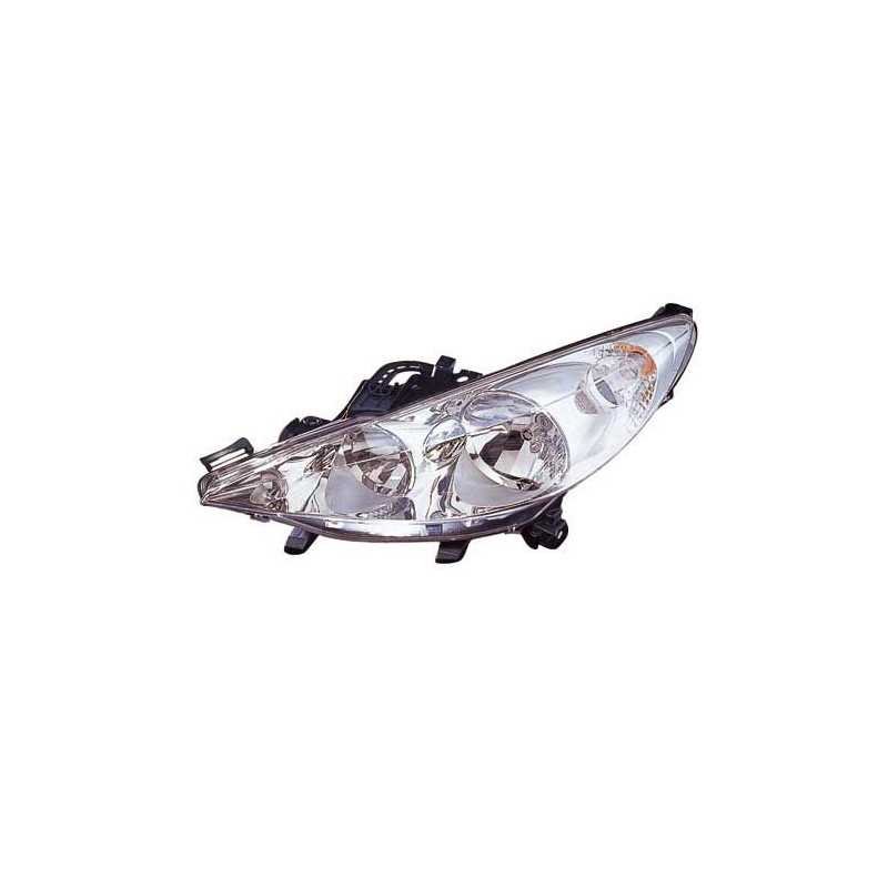 ﻿Projecteur principal, optique gauche pour Peugeot 207 chrome 550-1141L-LD-EM