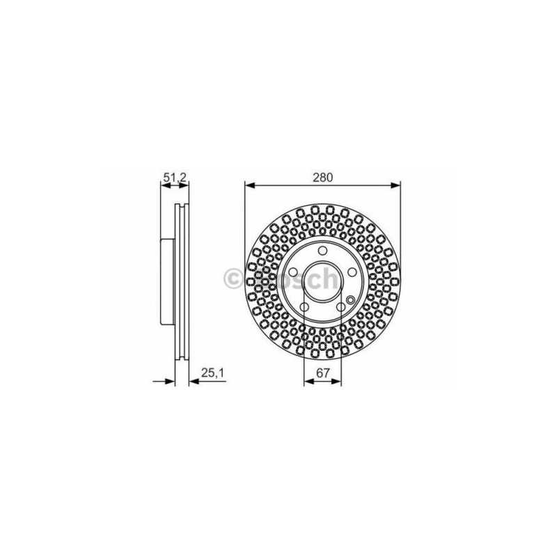 Jeu de 2 disques de frein avant BOSCH pour Mercedes Classe A w176 B w246 w242 CLA C117