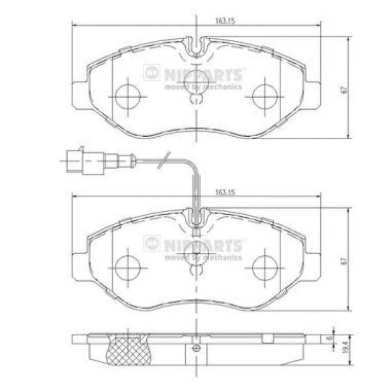 Jeu de 4 plaquettes de frein NIPPARTS pour Nissan Cabstar NT400 N3601100