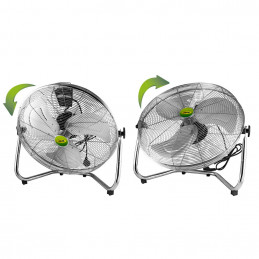 Ventilateur sur sol, d'atelier 3 vitesses orientable avec pale en métal 53190