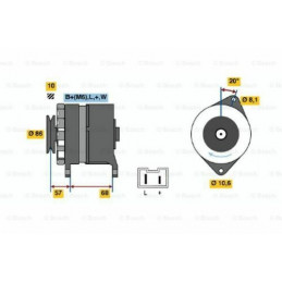 Alternateur BOSCH pour Renault Master Trafic Messenger CONSIGNE 0 986 034 861