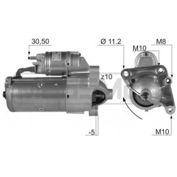 Démarreur MESSMER 2.20 kw 12v pour Nissan Interstar Kubistar Primastar Opel Movano Vivaro Renault Avantime Espace Laguna 220136a