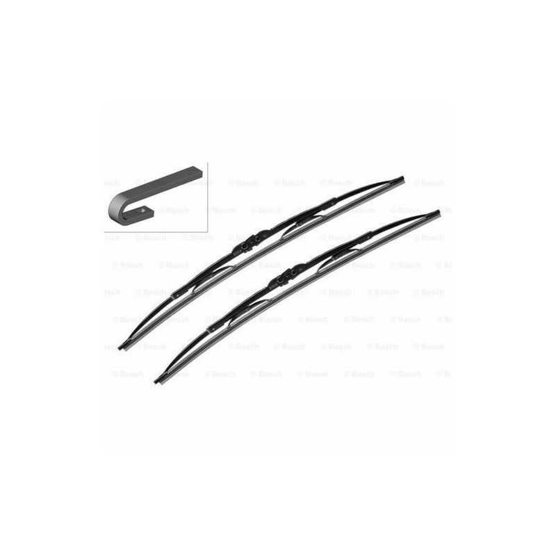 Jeu de 2 Balais essuie-glace avant BOSCH pour Bmw Série 3 Z1 Fiat Ford Mercedes Opel Renault 19 Clio Kangoo Seat Skoda Volvo ...