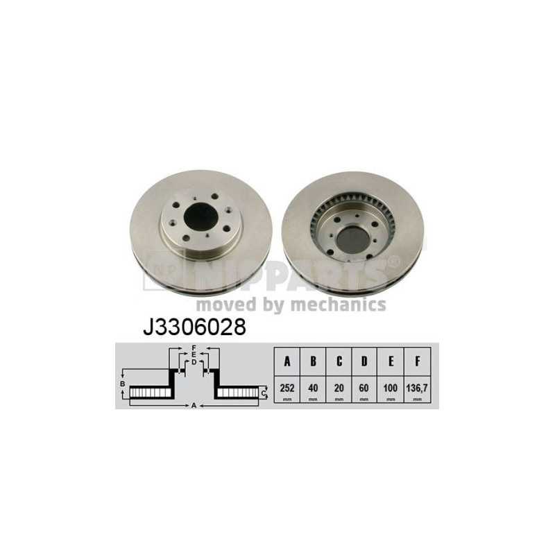 Jeu de disques de frein avant Nipparts pour Suzuki Swift Opel Agila j3306028 Jeu de disques de frein avant Nipparts pour Suzuki Swift Opel Agila j3306028
