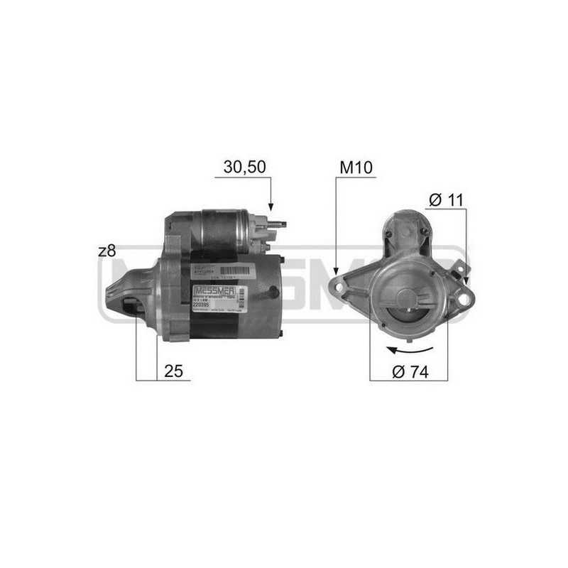 Démarreur MESSMER 12V 1kW pour Citroën C1 Peugeot 107 Toyota Aygo 220395A