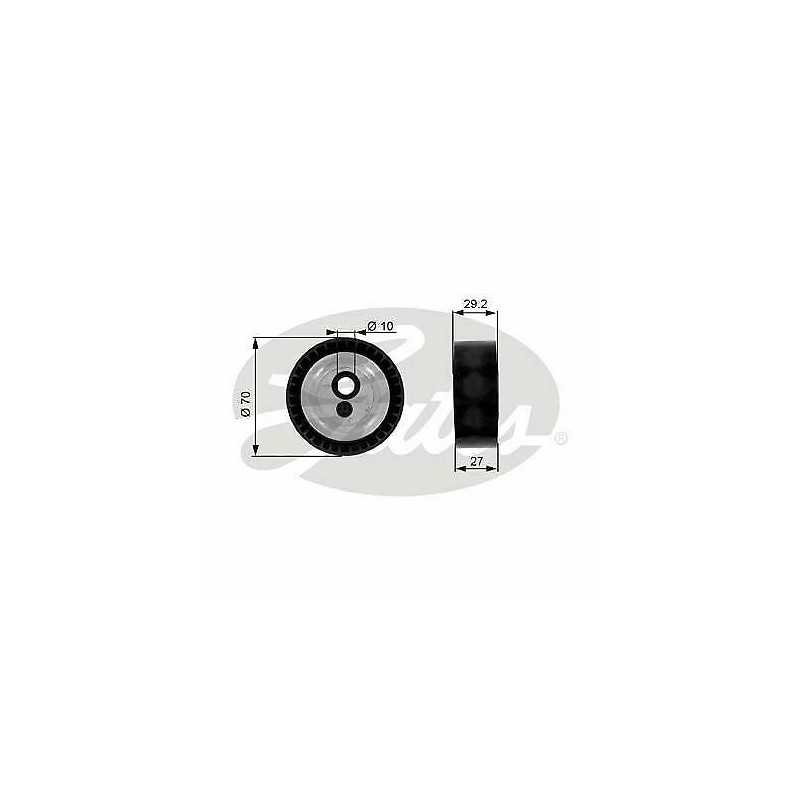 Galet enrouleur courroie accessoire GATES pour Citroen C5 C8 Fiat Scudo Lancia Peugeot 206 306 406