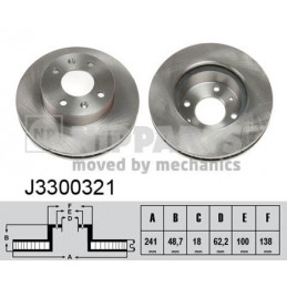 Jeu de disques avant pour Hyundai i10 j3300321