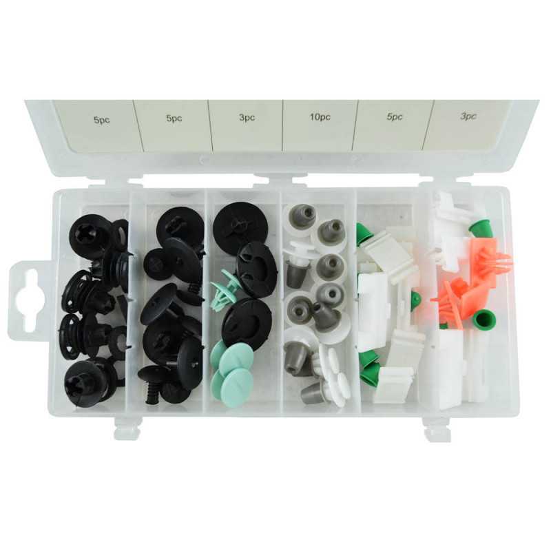 COFFRET DE CLIPS EN PLASTIQUE POUR AUDI 31 PCS 52890 COFFRET DE CLIPS EN PLASTIQUE POUR AUDI 31 PCS 52890