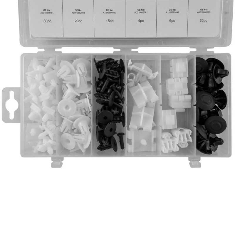 COFFRET DE CLIPS EN PLASTIQUE POUR MERCEDES BENZ 95 PCS