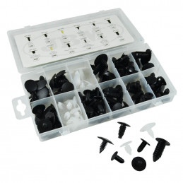 COFFRET DE CLIPS EN PLASTIQUE UNIVERSEL 128 PCS 52888