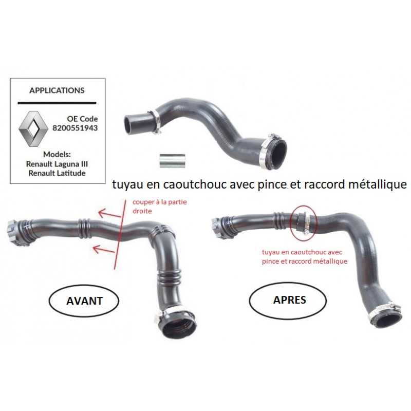 Durite de turbo Renault Laguna 3 2.0 dci