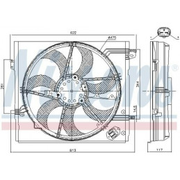 Ventilateur de refroidissement du moteur NISSENS pour Nissan Qashqai Renault Kadjar 1558181