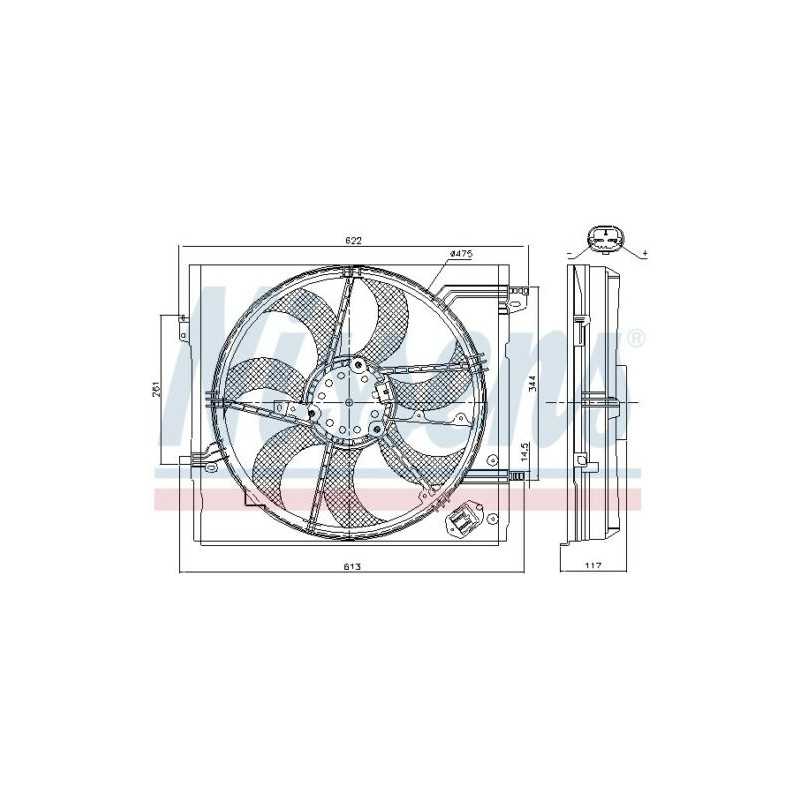 Ventilateur de refroidissement du moteur NISSENS pour Nissan Qasqai Renault Kadjar