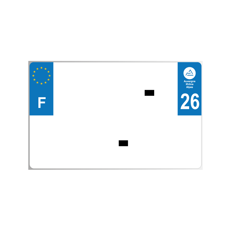 Forfait Plaque immatriculation plexiglas MOTO dept. 26 avec rivets PLAQ26M Forfait Plaque immatriculation plexiglas MOTO dept. 26 avec rivets PLAQ26M