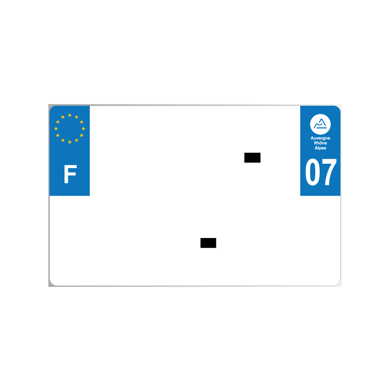 Forfait Plaque plexiglas à votre immatriculation pour fourgon dept. 07 avec rivets PLAQ07F Forfait Plaque plexiglas à votre immatriculation pour fourgon dept. 07 avec rivets PLAQ07F