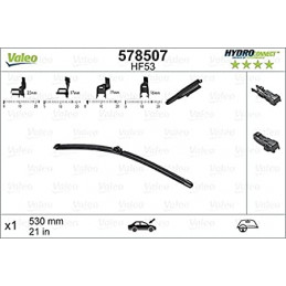 1 Balai d'essuie-glace plat avant VALEO 530mm 53cm 578507