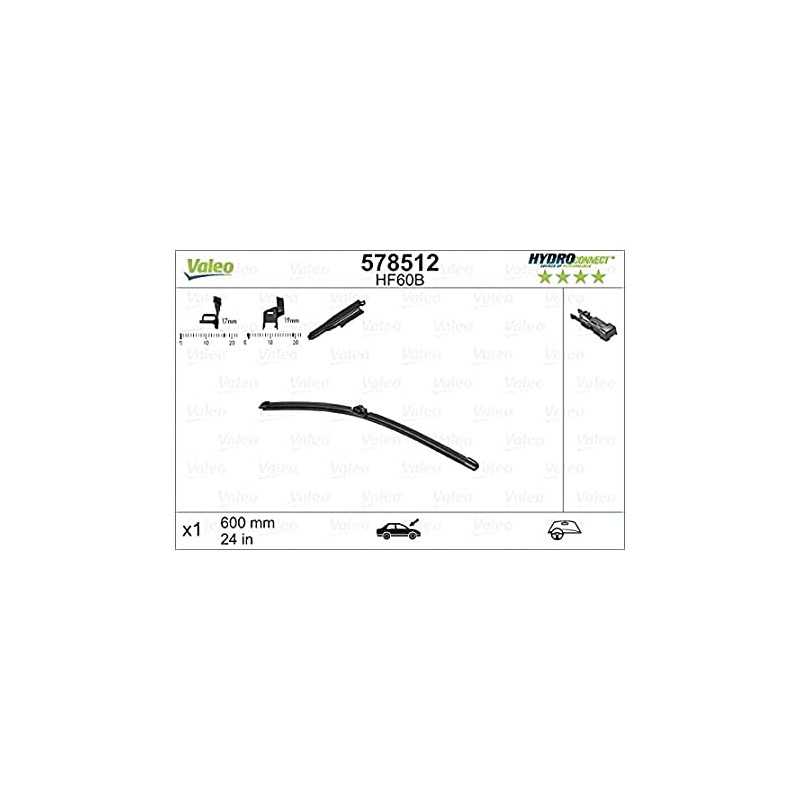 1 Balai d'essuie-glace plat VALEO 600mm 60cm 578512