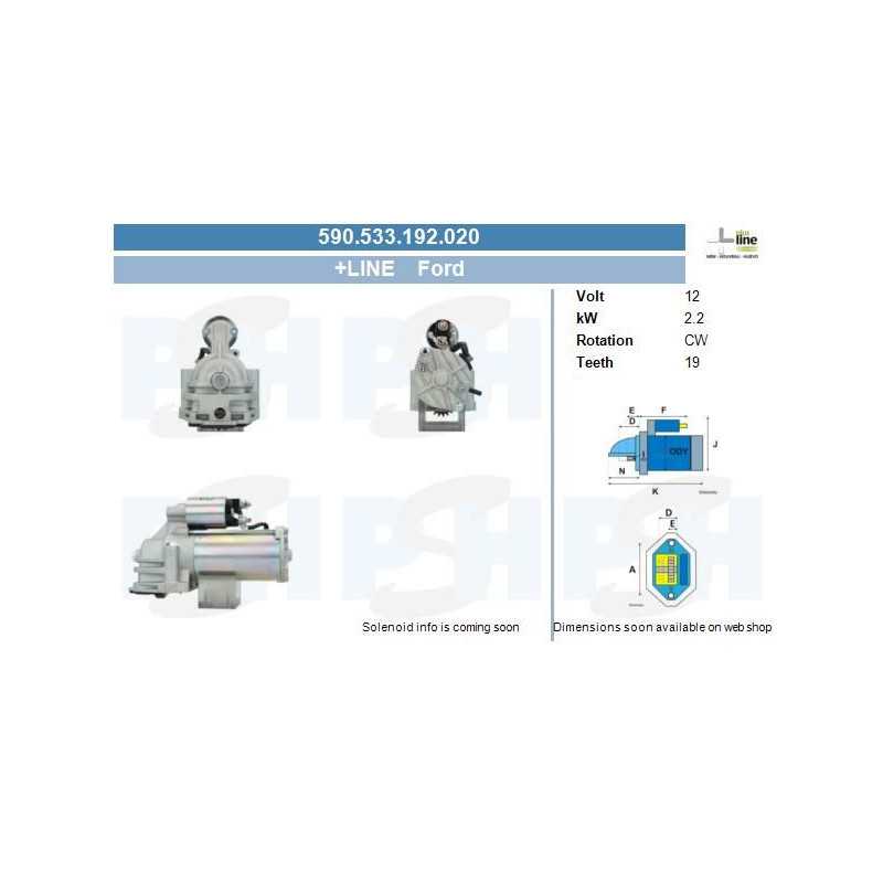 Démarreur Ford 2.2 kw