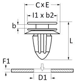 Sachet de 6 Clips pour moulure laterale Renault Megane 3 11988