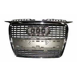 Grille de calandre pour Audi A3 3 et 5 portes Noir avec enjoliveur Chromee ad1006a