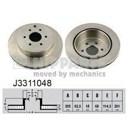 Disque de frein, arrière, diam 305, pour RENAULT Master 3