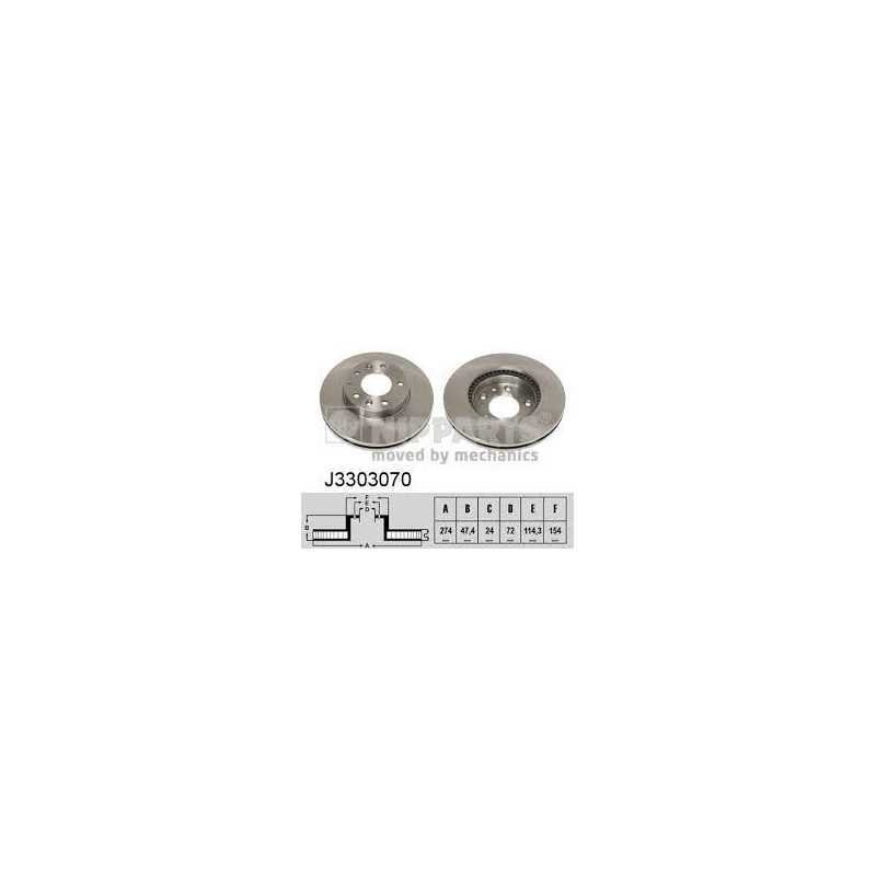 Jeu de disques de frein ventilés pour Mazda 626 323 Premacy Mazda 6 J3303070
