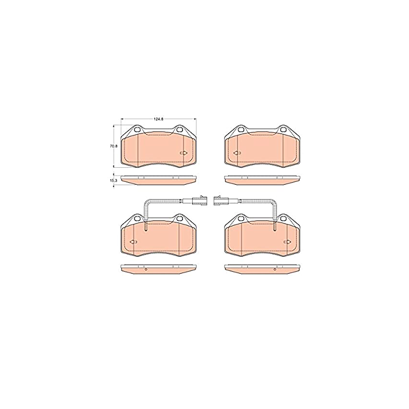 Jeu de plaquettes de frein TRW pour Alfa Roméo et Abarth GDB2045